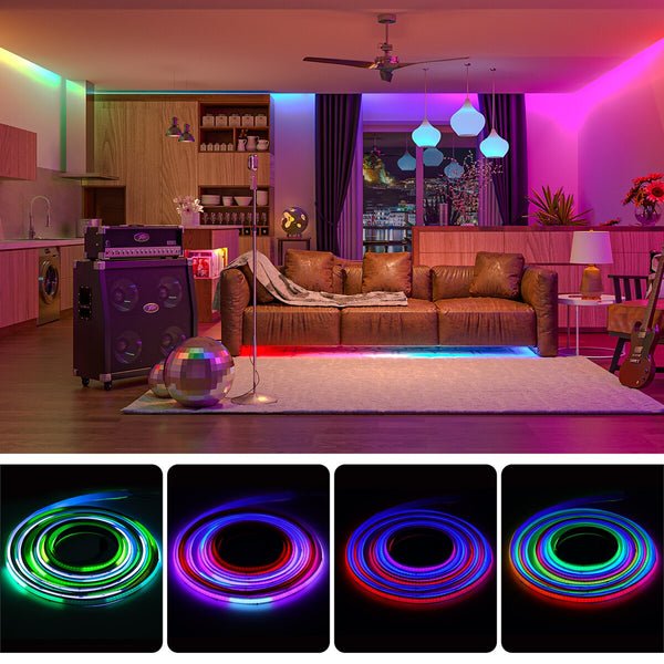 FCOB RGB IC WS2811 Addressable LED Strip 720 576 LEDs High Density Uniform Dream Full Color 12mm 12V 24V